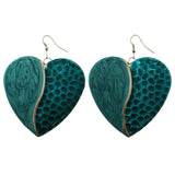 Mi Amore Heart Dangle-Earrings Silver-Tone/Blue
