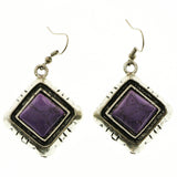 Mi Amore Dangle-Earrings Silver-Tone/Purple