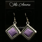 Mi Amore Dangle-Earrings Silver-Tone/Purple