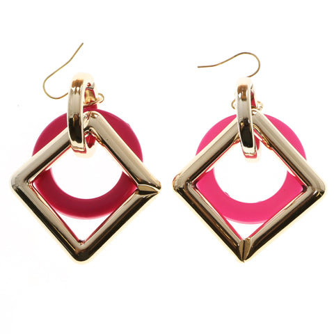 Mi Amore Dangle-Earrings Gold-Tone/Pink