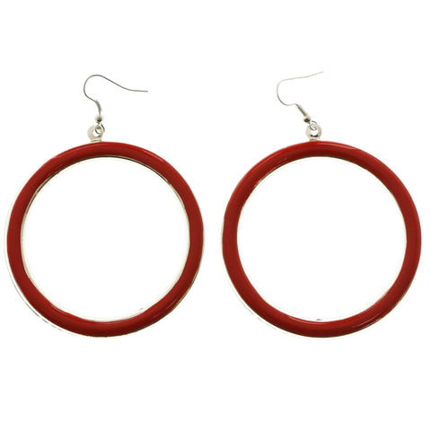 Mi Amore Dangle-Earrings Silver-Tone/Red