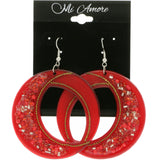 Mi Amore Dangle-Earrings Red/Silver-Tone
