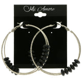 Mi Amore Hoop-Earrings Silver-Tone & Black