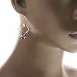 Mi Amore Dangle-Earrings Gold-Tone/Pink