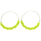 Mi Amore Hoop-Earrings Green/Silver-Tone