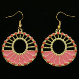 Mi Amore Dangle-Earrings Pink/Gold-Tone