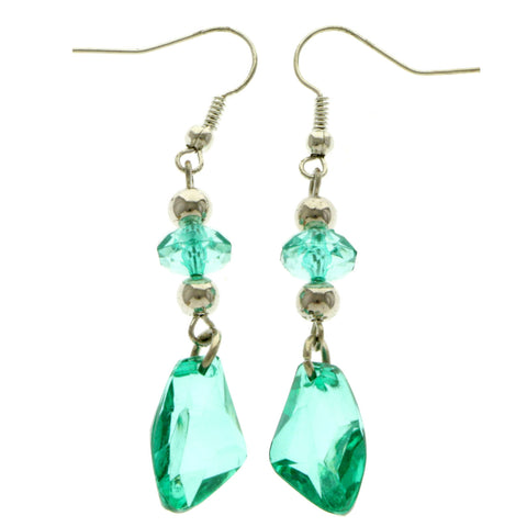 Mi Amore Drop-Dangle-Earrings Green/Silver-Tone