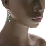 Mi Amore Drop-Dangle-Earrings Green/Silver-Tone