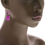 Mi Amore Drop-Dangle-Earrings Purple/Gold-Tone