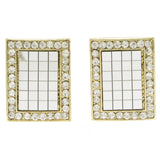 Mi Amore Mirror Post-Earrings Silver-Tone/Gold-Tone