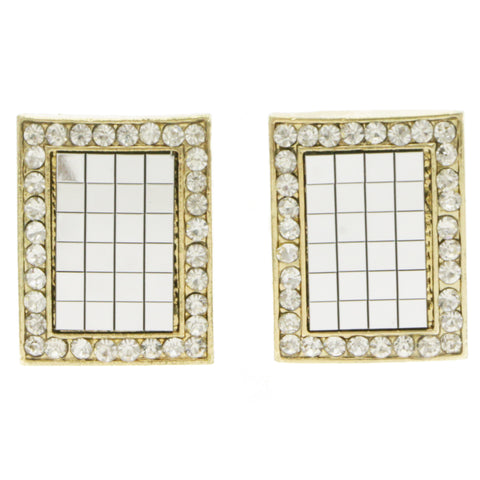 Mi Amore Mirror Post-Earrings Silver-Tone/Gold-Tone