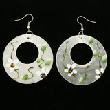Mi Amore Flower Dangle-Earrings White/Green