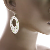 Mi Amore Flower Dangle-Earrings White/Green
