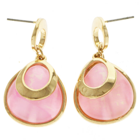 Mi Amore Dangle-Earrings Pink/Gold-Tone