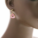 Mi Amore Dangle-Earrings Pink/Gold-Tone
