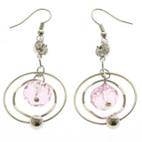 Mi Amore Drop-Dangle-Earrings Silver-Tone/Pink