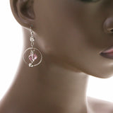 Mi Amore Drop-Dangle-Earrings Silver-Tone/Pink