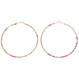 Mi Amore Hoop-Earrings Pink/Silver-Tone