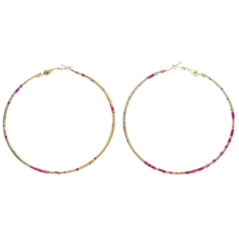 Mi Amore Hoop-Earrings Pink/Silver-Tone
