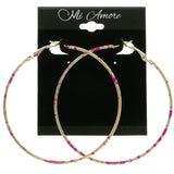 Mi Amore Hoop-Earrings Pink/Silver-Tone