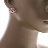 Mi Amore Crown Post-Earrings Pink/Silver-Tone
