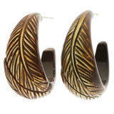 Mi Amore Feather Dangle-Earrings Brown/Silver-Tone