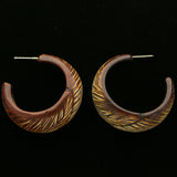 Mi Amore Feather Dangle-Earrings Brown/Silver-Tone