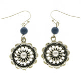 Mi Amore Flower Drop-Dangle-Earrings Silver-Tone/Blue