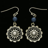 Mi Amore Flower Drop-Dangle-Earrings Silver-Tone/Blue