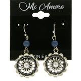Mi Amore Flower Drop-Dangle-Earrings Silver-Tone/Blue