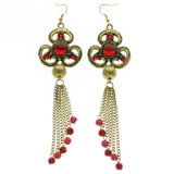 Mi Amore Tassel-Earrings Gold-Tone/Red