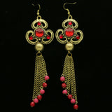 Mi Amore Tassel-Earrings Gold-Tone/Red