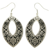 Mi Amore Flower Dangle-Earrings Silver-Tone/Black
