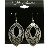 Mi Amore Flower Dangle-Earrings Silver-Tone/Black