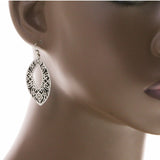 Mi Amore Flower Dangle-Earrings Silver-Tone/Black