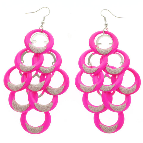 Mi Amore Drop-Dangle-Earrings Pink/Gold-Tone
