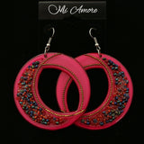 Mi Amore Dangle-Earrings Silver-Tone/Pink