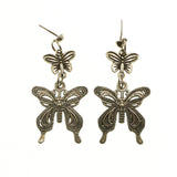 Mi Amore Butterfly Dangle-Earrings Silver-Tone