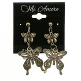 Mi Amore Butterfly Dangle-Earrings Silver-Tone