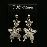 Mi Amore Butterfly Dangle-Earrings Silver-Tone