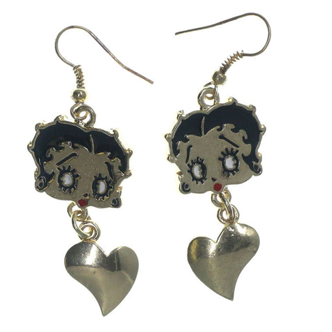 Gold-Tone & Multi Colored Metal Dangle-Earrings