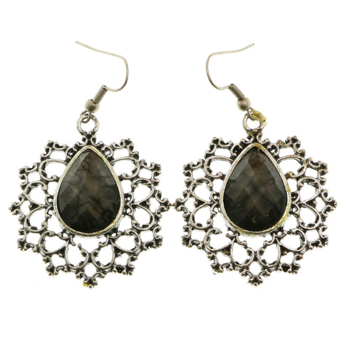 Mi Amore Dangle-Earrings Silver-Tone/Black