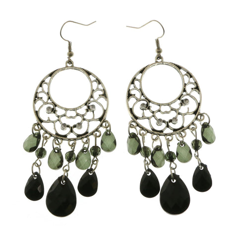 Mi Amore Dangle-Earrings Silver-Tone/Black