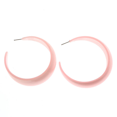 Mi Amore Hoop-Earrings Silver-Tone/Pink