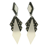 Mi Amore Dangle-Earrings Silver-Tone/White