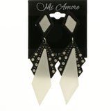 Mi Amore Dangle-Earrings Silver-Tone/White