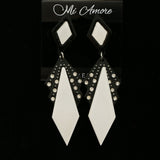 Mi Amore Dangle-Earrings Silver-Tone/White