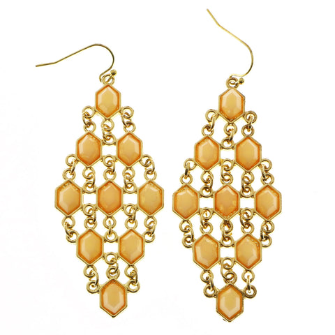 Mi Amore Dangle-Earrings Gold-Tone/Peach