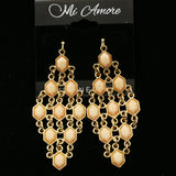 Mi Amore Dangle-Earrings Gold-Tone/Peach