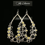 Mi Amore Dangle-Earrings Silver-Tone/Black